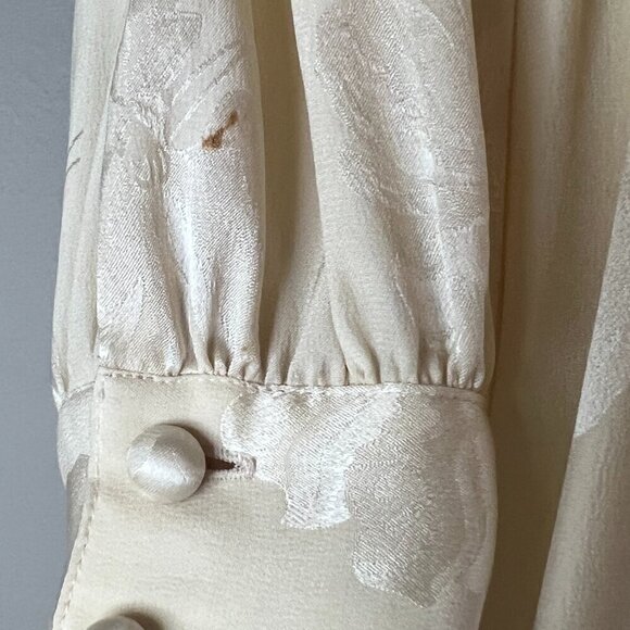 Vintage Umi Collections by Anne Crimmins 100% Silk Cream Dress & Jacket Size 8 - Picture 8 of 14